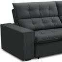 Ver imagem 5 de Sofá Retrátil Reclinável para Sala 3 Lugares 250cm Vincent F04 Veludo Cinza Escuro - Lyam Decor