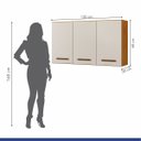 Ver imagem 6 de Armário Aéreo Etios 3 Portas Kaiki Móveis:Nature/Off