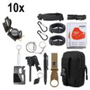 Ver imagem 1 de Kit 10 Bolsas Pretas Conjunto Acessórios de Camping Kit Sobrevivência para Acampar Cor:preto;tamanho