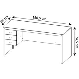 Mesa de Escritório Me 4113 - Tecno Mobili - Carvalho Ff - 2