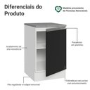 Ver imagem 3 de Balcão de Cozinha 50cm 1 Porta BP Glamy Madesa Branco/Preto