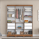 Ver imagem 2 de Guarda Roupa Trevo 6 Portas e 4 Gavetas 160 La - Freijo / Off White - Magno Moveis