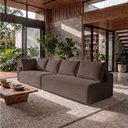 Ver imagem 4 de Sofá de Canto Modular Vibe Direito 2,70m x 1,70m Xpand Tech Tecido Velourê Marrom Cama Inbox