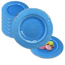 Ver imagem 1 de Jogo 4 Pratos Sobremesa 21cm Melamina Blue Não Quebra Plastico Resistente Não Risca Luxo Gourmet