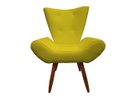 Ver imagem 2 de Kit 2 Poltronas Decorativa Emilia Couro Amarelo Pés Madeira Ms Decor