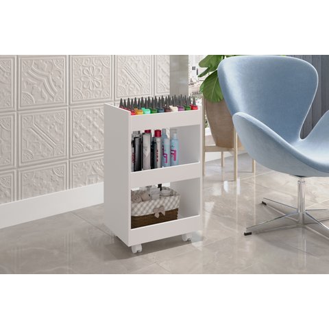 Mesa Auxiliar C/ Rodinhas P/ Salão de Beleza / Manicure