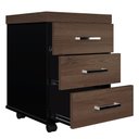 Ver imagem 3 de Gaveteiro de Escritório com Rodízios 3 Gavetas Tamburato Executiva A06 Marrom/Preto - Mpozenato