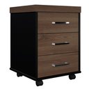 Ver imagem 1 de Gaveteiro de Escritório com Rodízios 3 Gavetas Tamburato Executiva A06 Marrom/Preto - Mpozenato