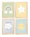 Ver imagem 1 de Kit Quadro Arco Íris Estrela Nuvem e Sol Decorativo Quarto Criança Bebê Enxoval