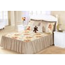 Colcha Geovanna com Babado Casal Cor Cáqui 5 Peças - 1