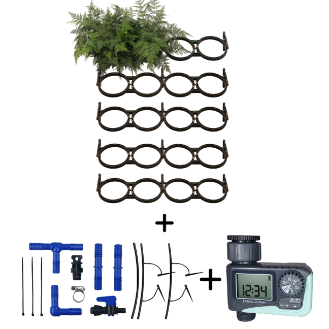 Kit 5 Módulos Greenplast de 1 Metro + Irrigação + Temporizador Brisa Greenup Design - 1