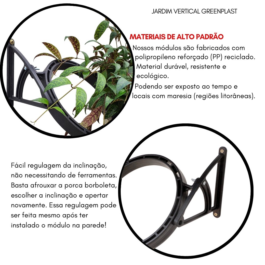 Kit 5 Módulos Greenplast de 1 Metro + Irrigação + Temporizador Brisa Greenup Design - 3