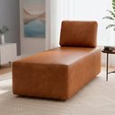 Ver imagem 1 de Sofá Chaise Modular 74cm Sala de Estar Sintético Caramelo Z32 - Mpozenato