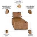 Ver imagem 3 de Sofá Chaise Modular 74cm Sala de Estar Sintético Caramelo Z32 - Mpozenato