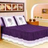 Colcha Cama Box com Babado Mirassol Casal 5 Pç Roxo - 1