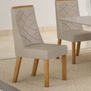 Ver imagem 4 de Kit de 6 Cadeiras para Sala de Jantar Aurora Bege/Cinamomo/Veludo