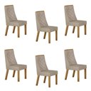 Ver imagem 1 de Kit de 6 Cadeiras para Sala de Jantar Aurora Bege/Cinamomo/Veludo