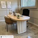 Ver imagem 5 de Mesa Escritório Retangular Organic Moderno MDP 200cm Carvalho Branco Artany