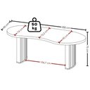 Ver imagem 4 de Mesa Escritório Retangular Organic Moderno MDP 200cm Carvalho Branco Artany