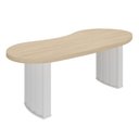 Ver imagem 1 de Mesa Escritório Retangular Organic Moderno MDP 200cm Carvalho Branco Artany