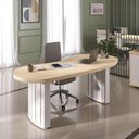 Ver imagem 2 de Mesa Escritório Retangular Organic Moderno MDP 200cm Carvalho Branco Artany