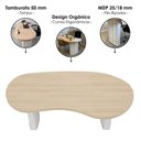 Ver imagem 3 de Mesa Escritório Retangular Organic Moderno MDP 200cm Carvalho Branco Artany