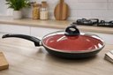 Ver imagem 2 de Frigideira Cerâmica Fratelli Max Chef 24cm com Tampa Vermelho com Preto