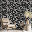 Ver imagem 1 de Papel de Parede Onça Preto e Branco-60x300cm