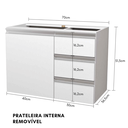 Ver imagem 4 de Balcão Móvel Gabinete Mdf para Banheiro sem Tampo 70cm Esquerdo