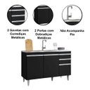 Ver imagem 3 de Balcão de Pia para Cozinha 120 cm 3 Portas Isa Preto