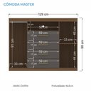 Ver imagem 5 de Cômoda Havana Master 2 Portas e 4 Gavetas Jatobá/grafite - Santos Andirá
