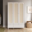 Ver imagem 2 de Guarda-roupa Infantil Branco Rattan Provençal Fofura Divicar - Branco