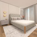 Ver imagem 5 de Cama Casal Estofada com Cabeceira e 2 Mesas de Cabeceira Mdf Cor:linho Lincoln Amêndoa com Grigio