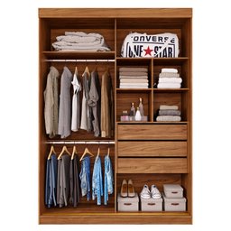 Guarda Roupa 2 Portas 3 Gavetas Liz Cinamomo Off White - 3