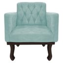 Ver imagem 6 de Kit Diva Recamier Diana 185cm Lado Direito e 02 Poltronas Classic Suede Azul Tiffany - ADJ Decor