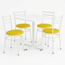 Ver imagem 1 de Conjunto Mesa Branca 70x70cm Tampo Branco com 4 Cadeiras Epoxi