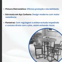 Ver imagem 3 de Conjunto Mesa Redonda Vidro 4 Cadeiras Pequena Estofado Industrial White
