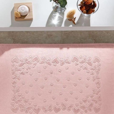 Tapete / Toalha de Piso Romance em Algodão - Dohler Rosa 11033 Dohler s.a.