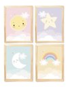 Ver imagem 1 de Kit Quadro Decorativo Infantil Arco Íris Sol Estrela Lua Quarto Criança Bebê Enxoval