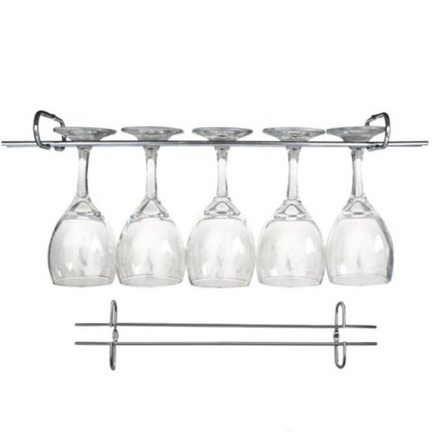 Kit 4 Suportes Organizador Armário Porta Taças Cromado 35cm