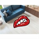 Ver imagem 7 de Tapete Capacho Boca no Formato 80x50 Cm para Decoração.:bordô