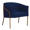 Kit 09 Poltrona Cadeira Roni Luxo Industrial Ferro Dourado Veludo Azul Marinho - Ahazzo Móveis AHAZZ - 3