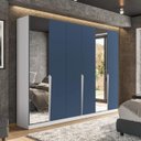 Ver imagem 1 de Guarda Roupa Casal 6 Portas e 4 Gavetas com Espelho 240848 Linha Porto Politorno Móveis
