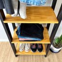 Ver imagem 2 de Arara de Roupas Linea Slim Madeira Pinus 53cm Nozes e Preto Artfactory Design