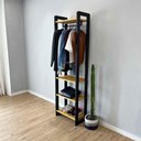 Ver imagem 4 de Arara de Roupas Linea Slim Madeira Pinus 53cm Nozes e Preto Artfactory Design