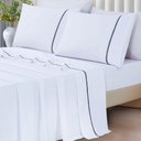 Ver imagem 2 de Jogo de Cama Lençol Casal Veraneio Percal 300 Fios 4 Peças - Branco - 100% Poliéster