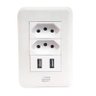 Tomada USB Duo WS100 Newlink 2 Tomadas + 2 Portas USB 5V - 2