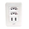 Tomada USB Duo WS100 Newlink 2 Tomadas + 2 Portas USB 5V - 1