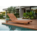 Ver imagem 1 de Espreguiçadeira Roma Reclinável em Madeira Maciça para Piscina e Jardim