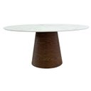 Ver imagem 3 de Mesa Cone Oval 160x90 Cm Tampo Laca Branca Base Imbuia Horizontal